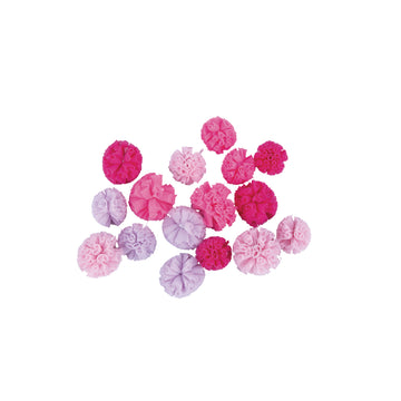 Soft Tüll Pompons Pink-Töne sortiert ø2,5cm+ø3cm 16 Stück / Box