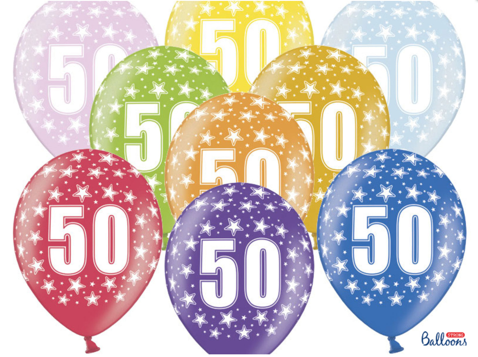 Luftballon Luftballons 30cm 50. Geburtstag Metallic Mix 6 Stück