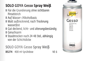 SOLO GOYA Gesso Spray weiß Grundierung 400ml