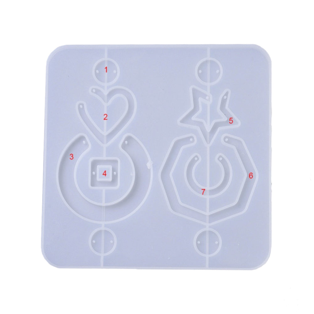 Silikongießform Ohrring Anhänger Schmuckherstellung Mischformen 156x153x6mm