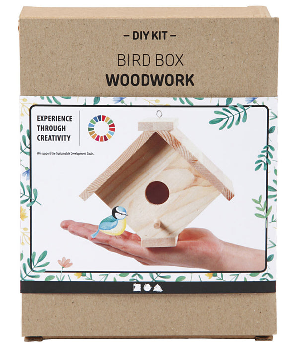 Bastel-Set Vogelhaus H 13cm Tiefe 14,5cm Kiefernholz DIY Kit