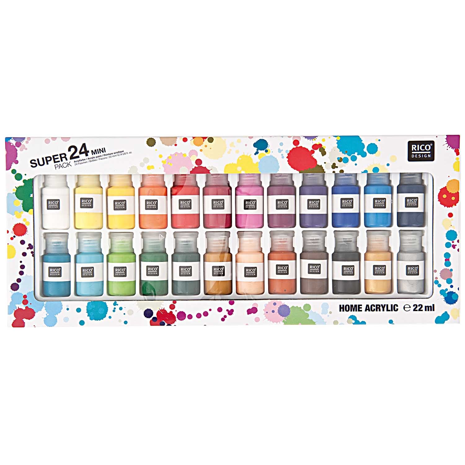 Acrylfarben-Set Super Mini Acrylfarbe Pack 24 Flaschen á 22ml