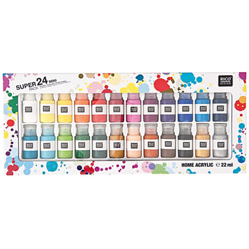 Super Mini Acrylfarben-Set Pack 24 Flaschen á 22ml