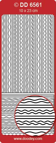 Shiny Outline Sticker Streifen Linien Wellen gold Konturensticker 10x23cm Bogen