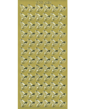 Glänzende Konturaufkleber Eheringe Gold Konturensticker 10x23cm Bogen