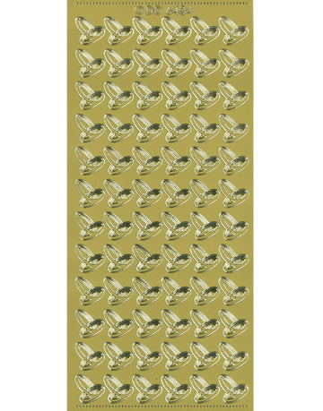 Glänzende Konturaufkleber Eheringe Gold Konturensticker 10x23cm Bogen