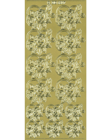 Shiny Outline Sticker Herzen Rosen gold Konturensticker 10x23cm Bogen