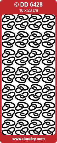 Glänzende Konturaufkleber Eheringe Hochzeitsringe Gold Konturensticker 10x23cm Bogen