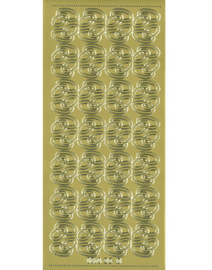 Glänzende Konturaufkleber Eheringe Hochzeitsringe Gold Konturensticker 10x23cm Bogen