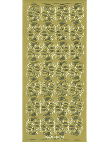 Glänzende Konturaufkleber Eheringe Hochzeitsringe Gold Konturensticker 10x23cm Bogen