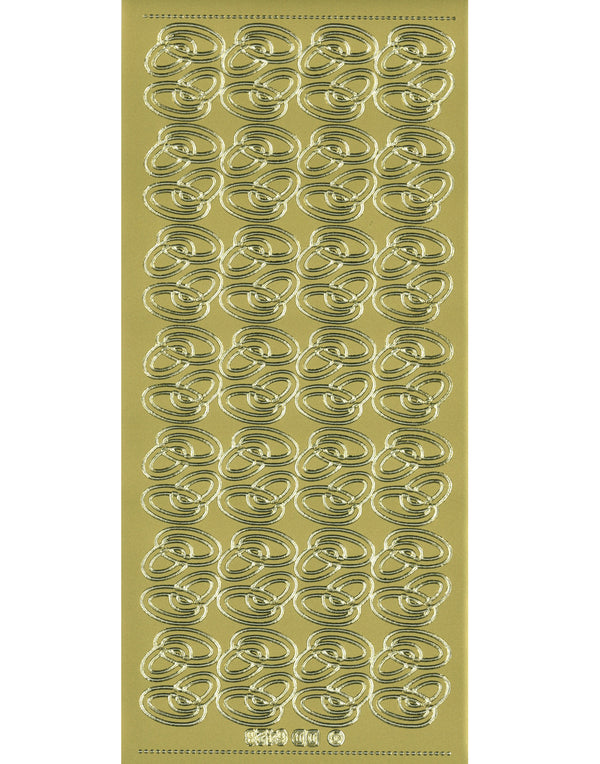 Shiny Outline Stickers Eheringe Wedding-Rings gold Konturensticker 10x23cm Bogen