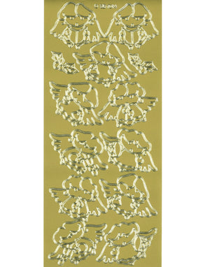 Shiny Outline Stickers Engelchen Music-Angels gold Konturensticker 10x23cm Bogen