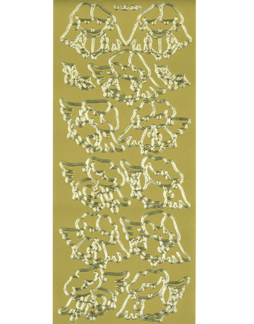 Shiny Outline Sticker Engelchen Music-Angels gold Konturensticker 10x23cm Bogen
