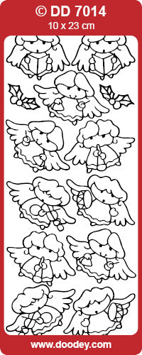 Shiny Outline Sticker Engelchen Music-Angels gold Konturensticker 10x23cm Bogen