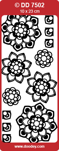 Glänzende Umriss-Aufkleber Mandala Blume Gold Konturensticker 10x23cm Bogen