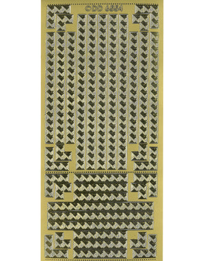 Glänzende Konturenaufkleber Rahmen Ecken Kreta Zierborte Gold Konturensticker 10x23cm Bogen