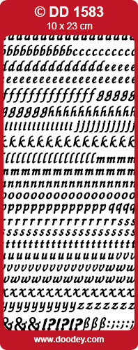 Shiny Outline Sticker Kleinbuchstaben Alphabet elegant silber Konturensticker 10x23cm Bogen