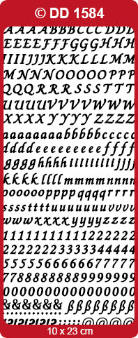 Shiny Outline Sticker Kleinbuchstaben Alphabet Combi ABC elegant gold Konturensticker 10x23cm Bogen