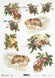 Reispapier A4 Ilexbeeren Glocke , Decoupagepapier Rice Paper 25-30g/m2 per Stück