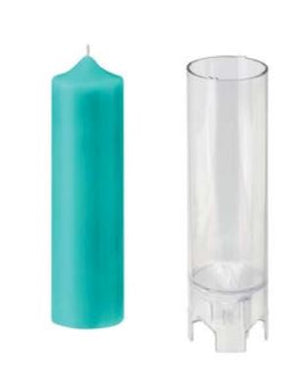 Kerzengießform Profi Stumpenkerze Spitzkopf aus Kunststoff transparent 60x200mm