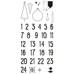 Silikonstempel Adventskalenderzahlen nordic