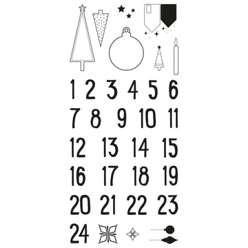 Silikonstempel Adventskalenderzahlen nordisch