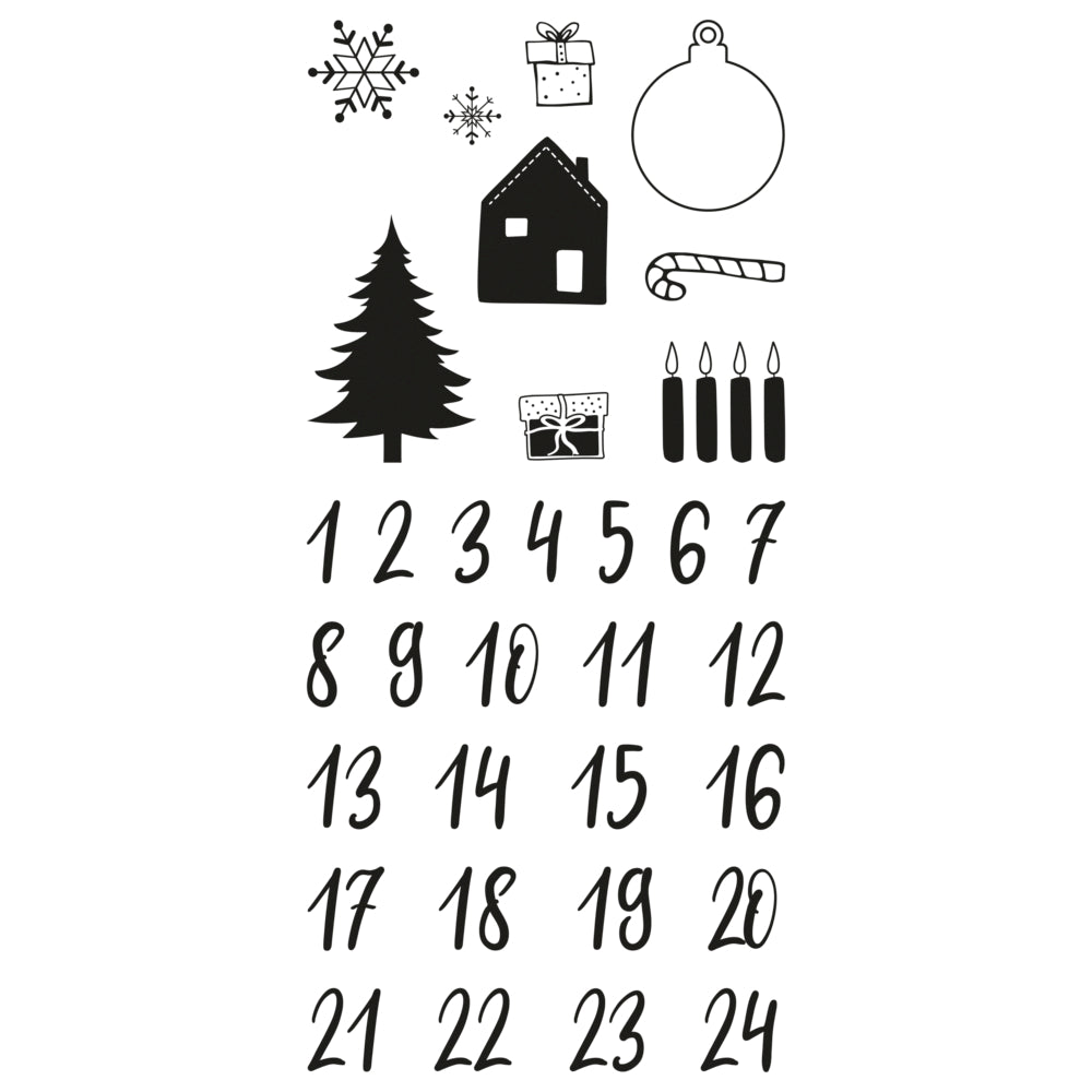 Silikonstempel Adventskalenderzahlen Klassiker