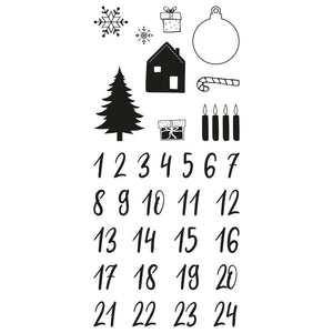Silikonstempel Adventskalenderzahlen Klassiker