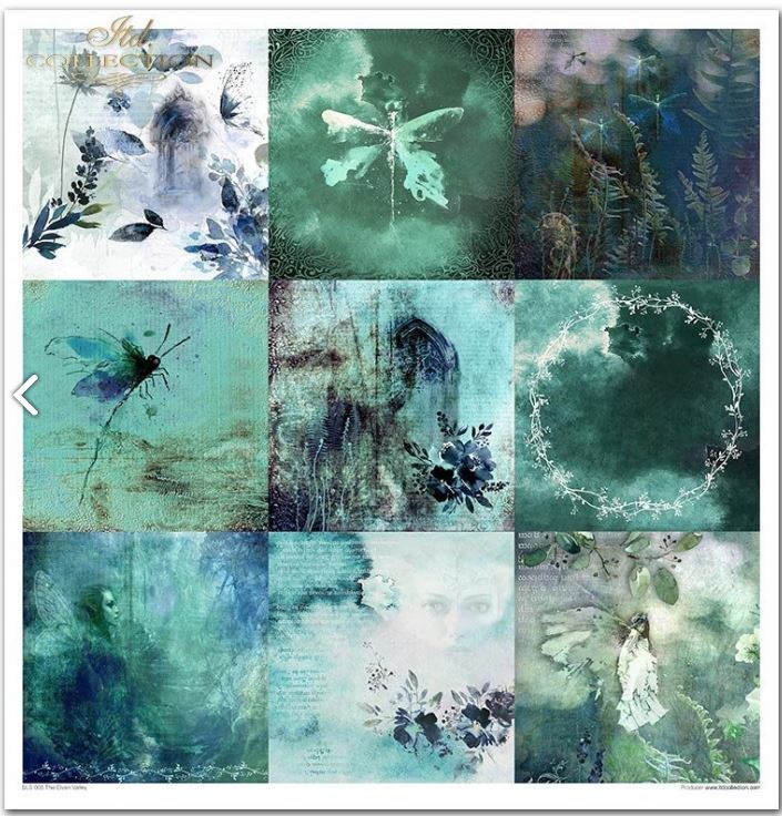 Scrapbooking-Papier-Set THE ELVEN VALLEY, 10 Stück/Packung, 30 x 30 cm, 200 g