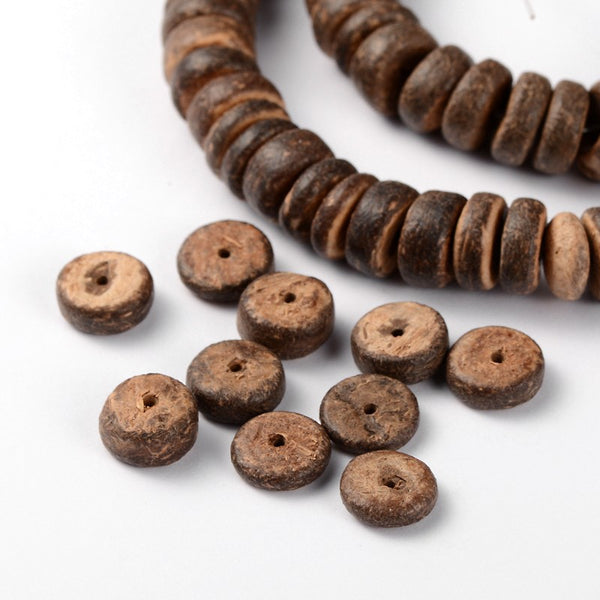 Naturperlen Cocos Scheibe 10x3-6mm 100 Stk./Strang