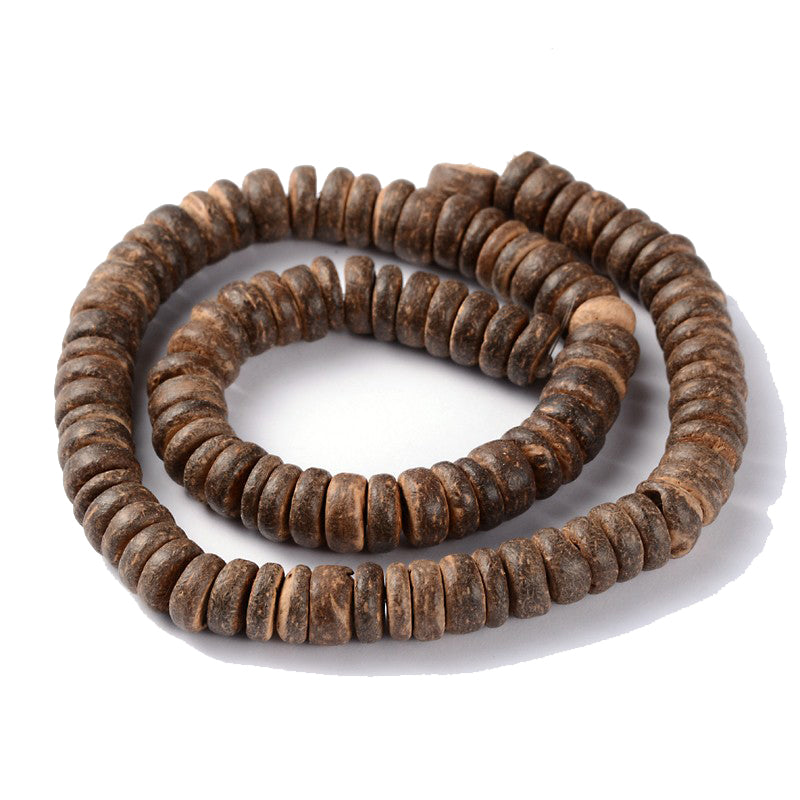 Naturperlen Kokosscheibe 10x3-6mm 100 Stk./Strang