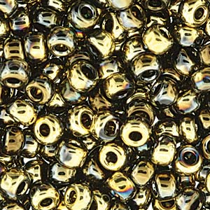 Miyuki Unions 6/0 Black Amber, 4,5mm, Glasperlen 10g/Dose