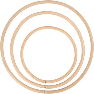 Bambusring 3er Set, 15,3+20,3+25,5cm Holzringe