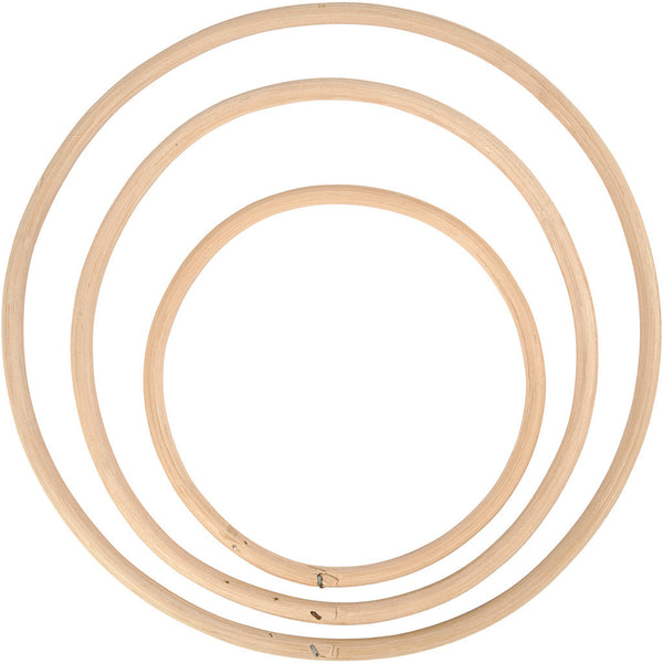 Bambusring 3er Set, 15,3+20,3+25,5cm Holzringe
