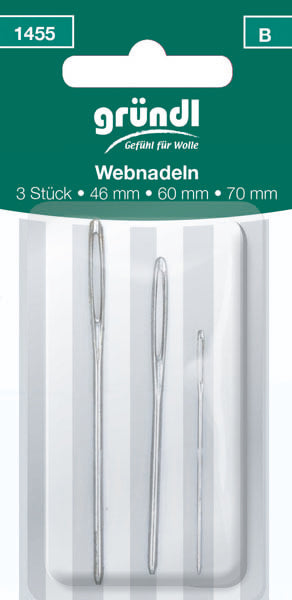Webnadeln 3er Packung großes Öhr 40mm+60mm+70mm