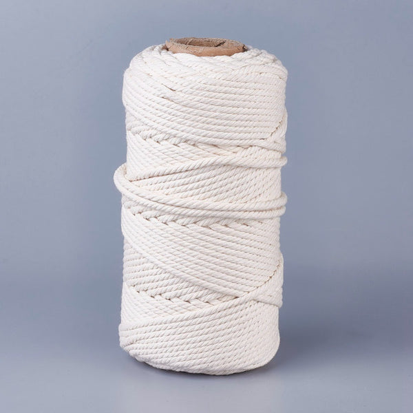 Baumwollseil Macramé-Kordel gedreht natur hell 4mm