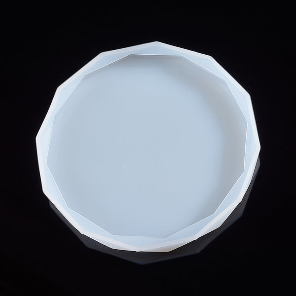 Silikon Gießform Coaster 12eck Facettenrand  12cm