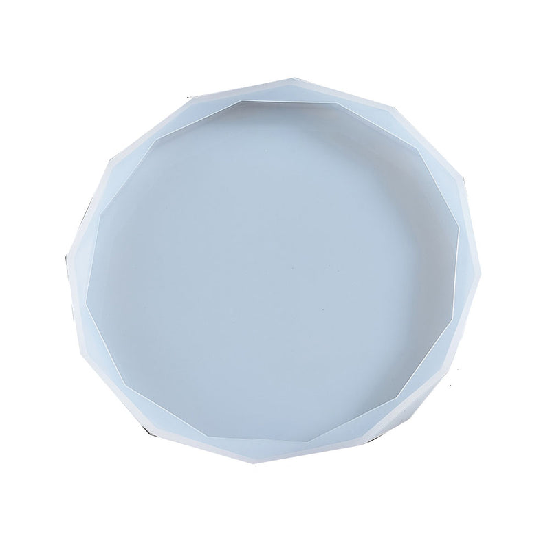 Silikon-Gießform-Untersetzer 12 cm, flach Facettenrand Silikonform Resinform