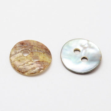 Knöpfe Perlmutt 10x1mm, Akoya Muschel, 2-Loch flach, 75 Stk./Verpackung