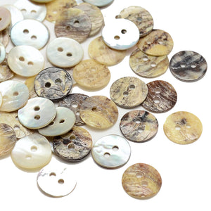 Knöpfe Perlmutt 10x1mm, Akoya Muschel, 2-Loch flach, 75 Stk./Verpackung