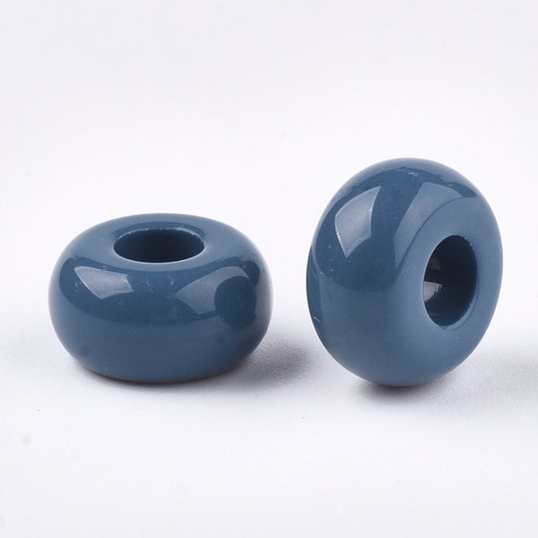 Acryl-Rondell Großloch blau 13x7mm, 22 Stück/Dose Acrylperle Rondellperlen