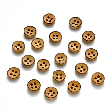 Holzknöpfe 4-Loch 9mm, natur gewachst, 30 Stück/Packung Knopf Bastelknöpfe