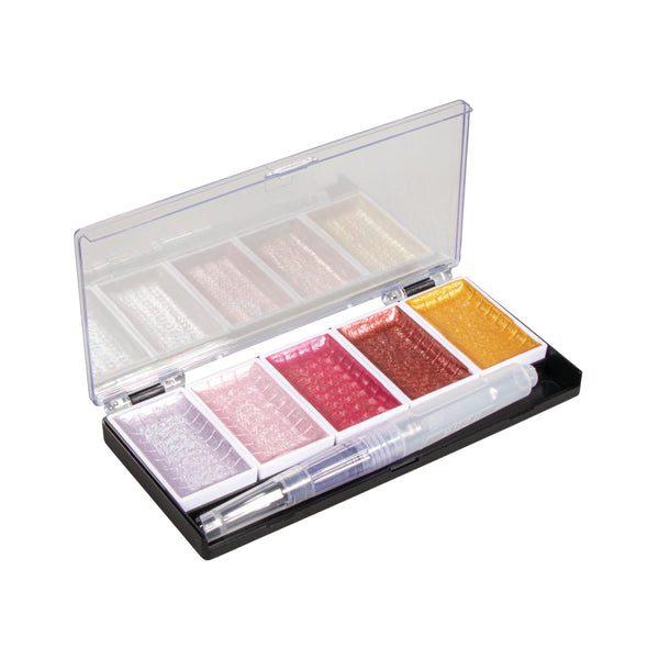 Wasserfarben metallic Rosatöne 5-Farben Palette inkl. Wassertankpinsel