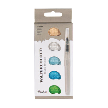 Wasserfarben metallic Aquatöne5-Farben Palette inkl. Wassertankpinsel