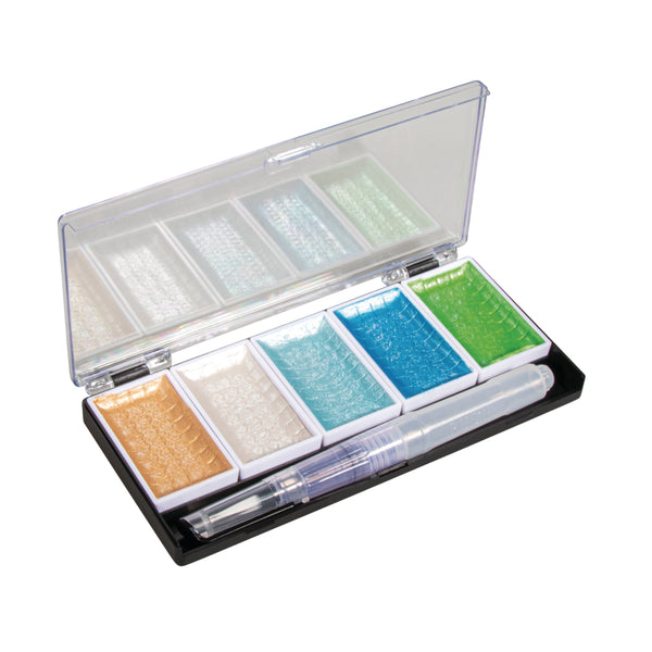 Wasserfarben metallic Aquatöne5-Farben Palette inkl. Wassertankpinsel