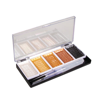Wasserfarben metallic Goldtöne 5-Farben Palette inkl. Wassertankpinsel