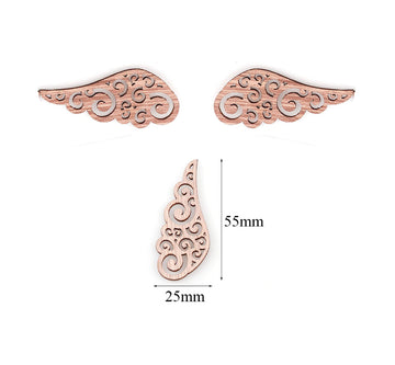 Holzflügel Lasercut Schnörkel 6 Stück/Pkg
