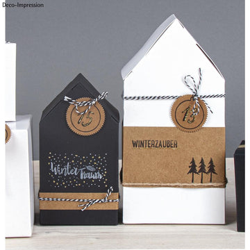 Silikonstempel Weihnachtsgrüße Winter Traum Texte Deutsch 6-teilig 10x10cm