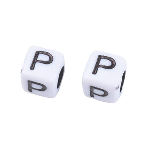 Buchstaben-Perlen-Box Würfel 6mm, AZ. 3mm Lochbohrung, ca. 930Stk./Box