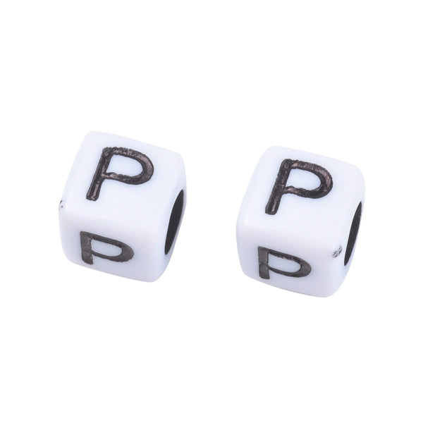 Buchstaben-Perlen-Box Würfel 6mm, AZ. 3mm Lochbohrung, ca. 930Stk./Box